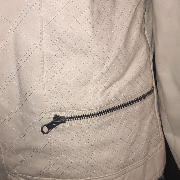 BKE Fur Lined Faux Leather Moto Jacket, Large - Picture 3 of 13